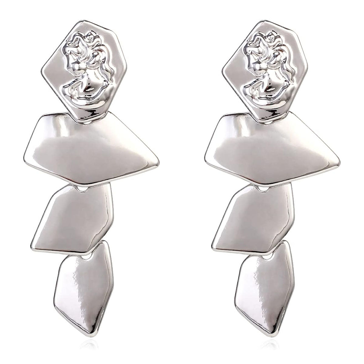4 Layer Glossy 18K Gold Anti Tarnish Long Dangling Earring Women Bulk