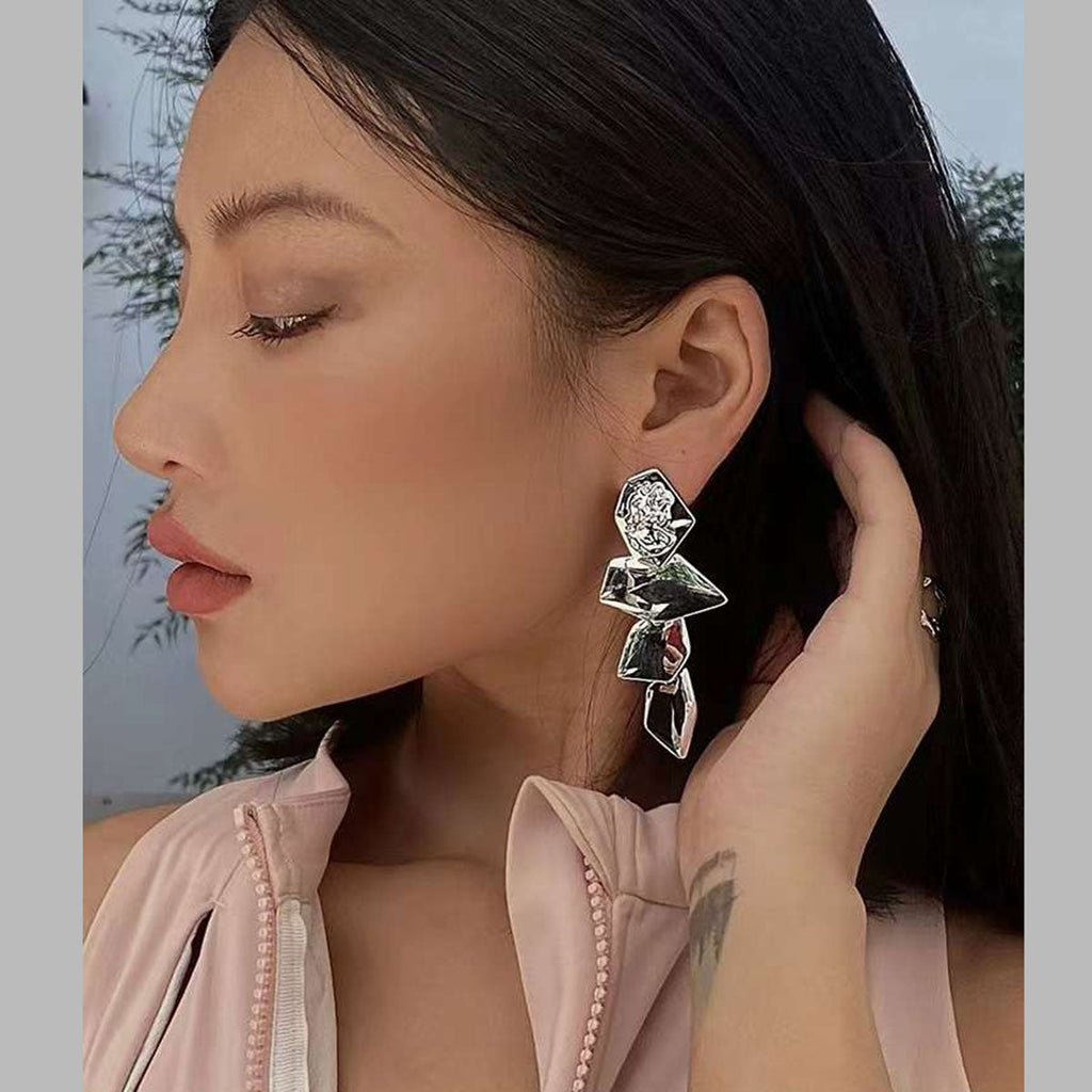4 Layer Glossy 18K Gold Anti Tarnish Long Dangling Earring Women Bulk