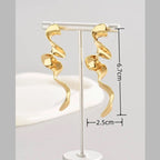 Twisted Waves Glossy 18K Gold Anti Tarnish Long Dangling Earring Bulk