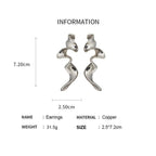 Twisted Waves Glossy 18K Gold Anti Tarnish Long Dangling Earring Bulk