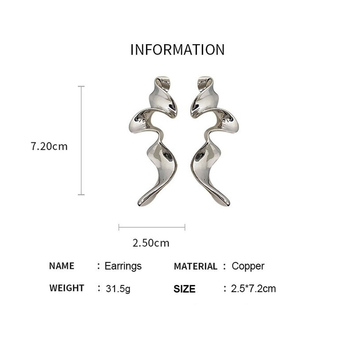 Twisted Waves Glossy 18K Gold Anti Tarnish Long Dangling Earring Bulk