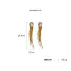 Large Pearl 18K Gold Anti Tarnish Tassel Earring For Women Bulk
