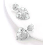 Heart Love Star Frosted Finish 14K Matte Gold 925 Silver Back Post Dangling Earring for Women