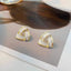 Triangle Overlap White Enamel 18K Gold Anti Tarnish Stud Earring Bulk