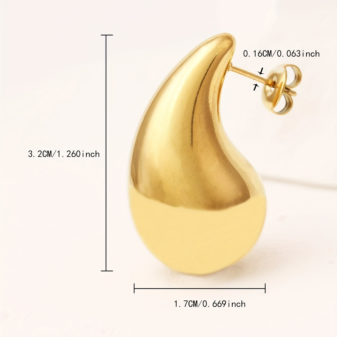Paisley Mango 18K Gold Anti Tarnish Stud Earring For Women Bulk