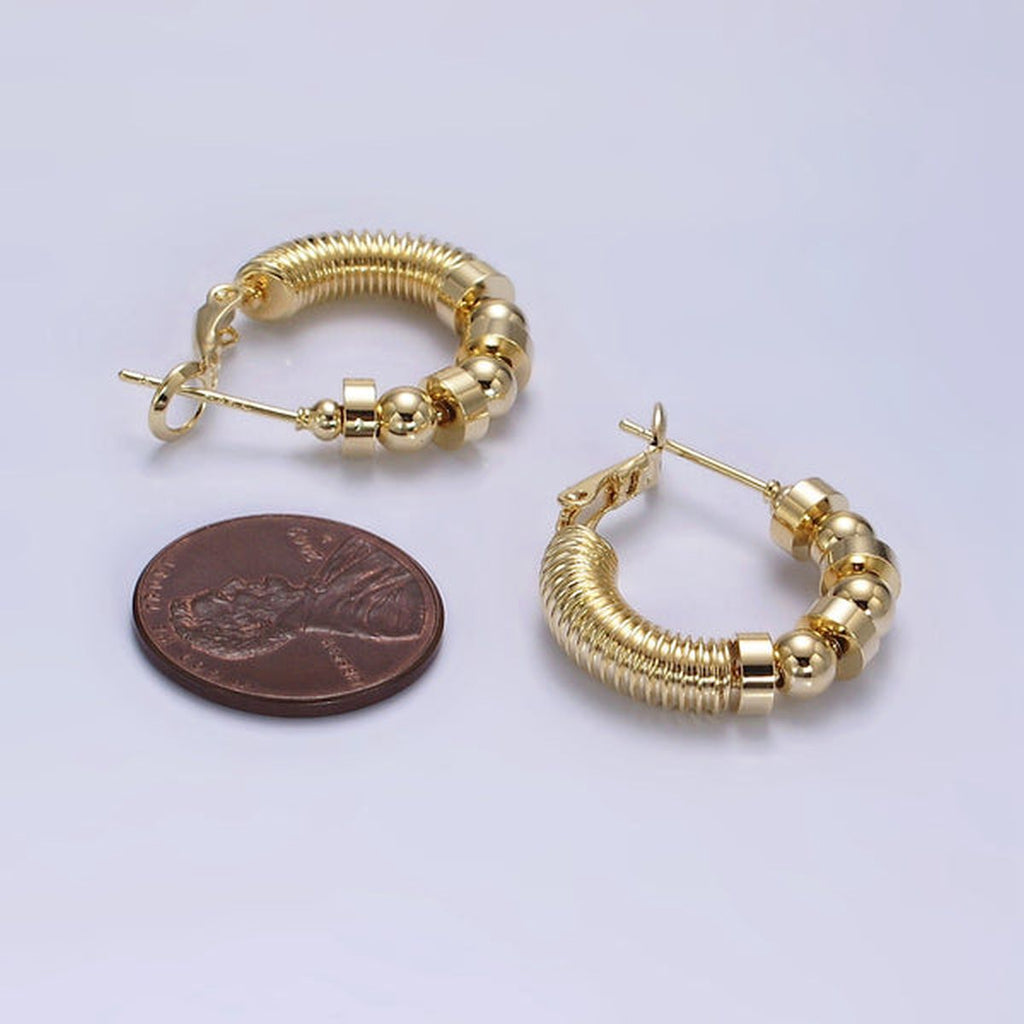 Wire Ball 18K Gold Anti Tarnish Hoop Earring For Women Bulk