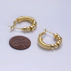 Wire Ball 18K Gold Anti Tarnish Hoop Earring For Women Bulk