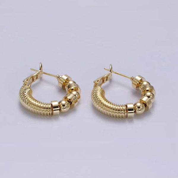 Wire Ball 18K Gold Anti Tarnish Hoop Earring For Women Bulk Secondary image