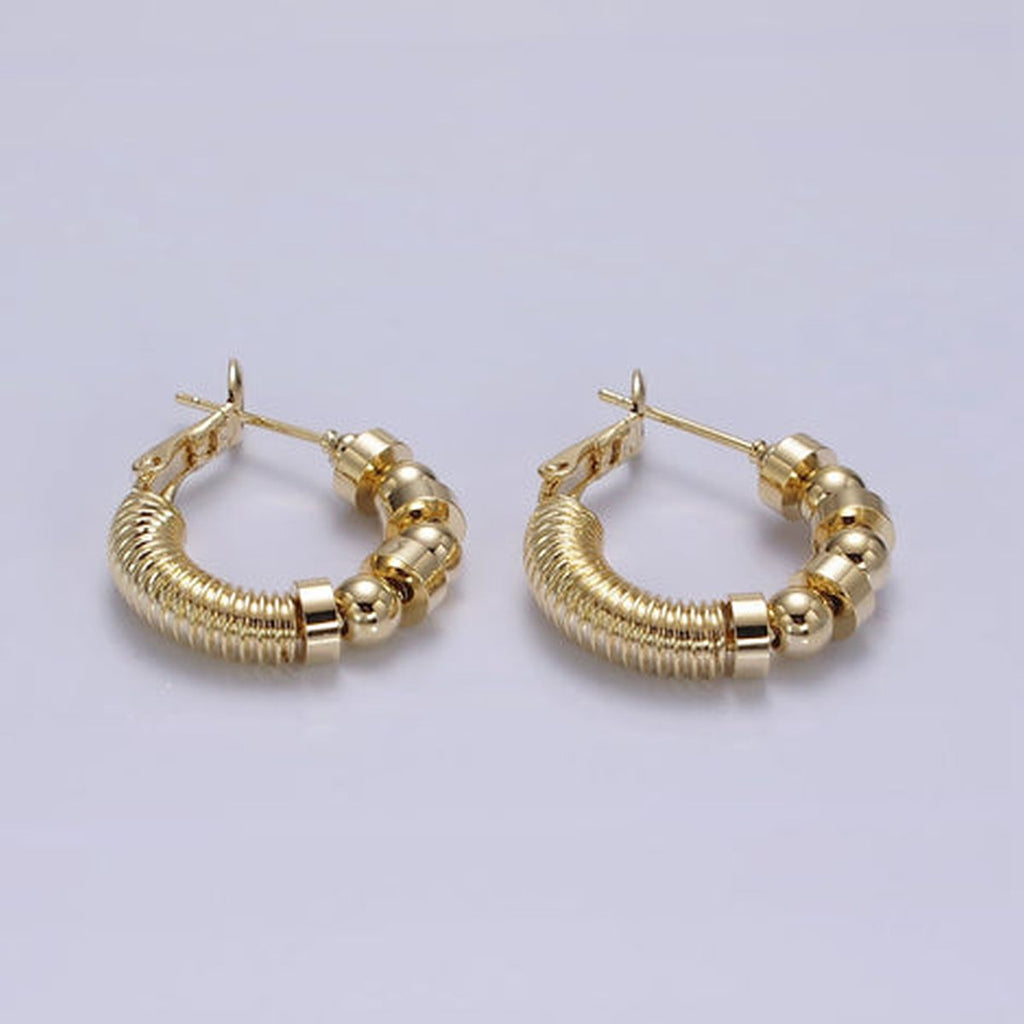 Wire Ball 18K Gold Anti Tarnish Hoop Earring For Women Bulk