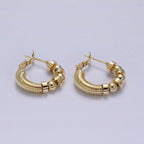 Wire Ball 18K Gold Anti Tarnish Hoop Earring For Women Bulk