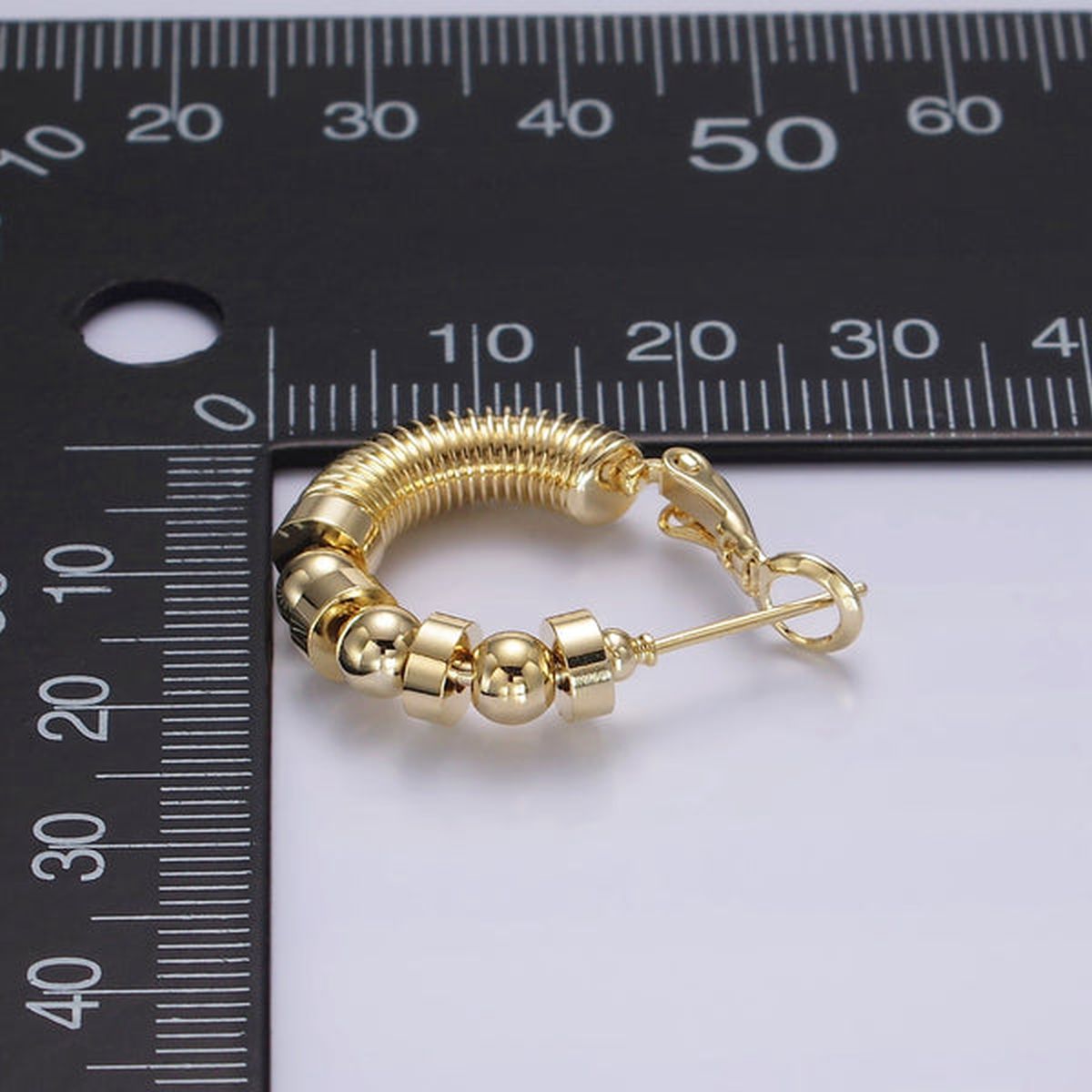 Wire Ball 18K Gold Anti Tarnish Hoop Earring For Women Bulk