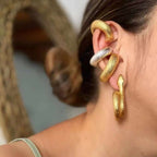 Clip-On Chunky Snake 18K Gold Anti Tarnish Earring For Women Bulk