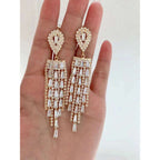 Pearl Drop CZ 18K Gold Anti Tarnish Festive Tassel Long Earring Bulk