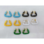 Colorful Geometric Triangle 18K Gold Hoop Earring For Women Bulk