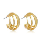 5 Layer Wire 18K Gold Anti Tarnish Hoop Earring For Women Bulk