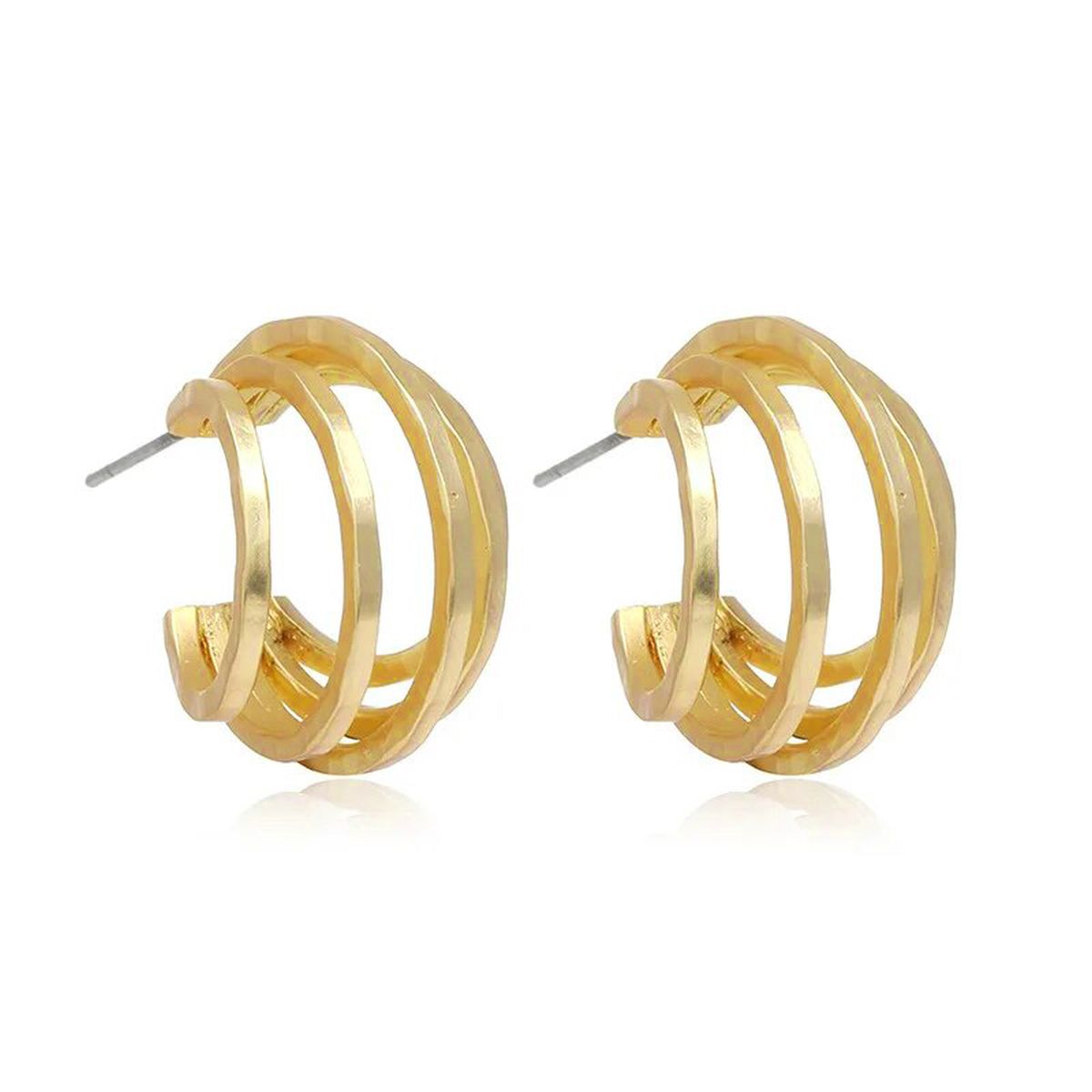 5 Layer Wire 18K Gold Anti Tarnish Hoop Earring For Women Bulk