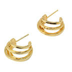 5 Layer Wire 18K Gold Anti Tarnish Hoop Earring For Women Bulk
