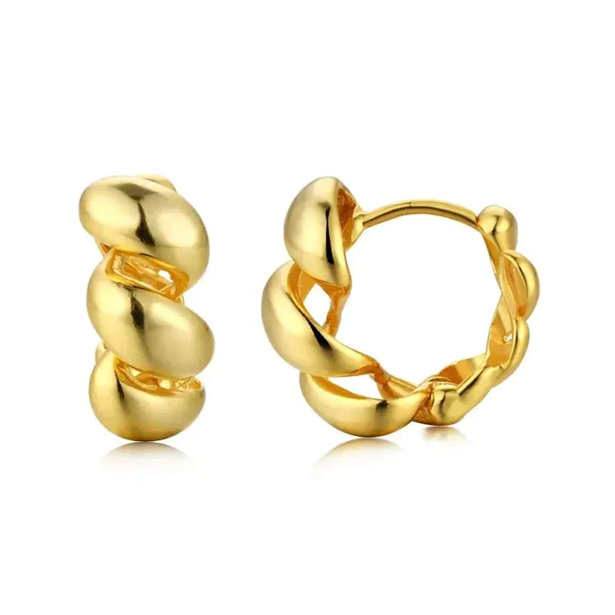 Cute Croissant 18K Gold Anti Tarnish Hoop Earring For Women Bulk