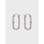 Slim 316L Stainles Steel Anti Tarnish Oval Hoop Earring for Women