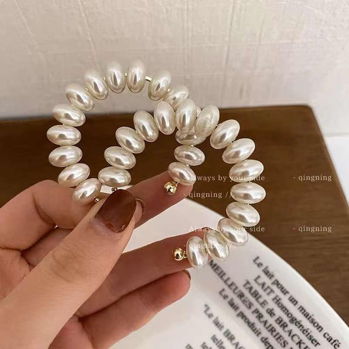 15 Button Pearl 18K Gold Large Hoop Earring For Women Bulk