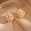 Trillion Triangle CZ 18K Gold Anti Tarnish Ball Hoop Earring Bulk