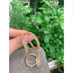 Cuban Curb Cubic Zirconia 18K Gold Anti Tarnish Hoop Earring Bulk