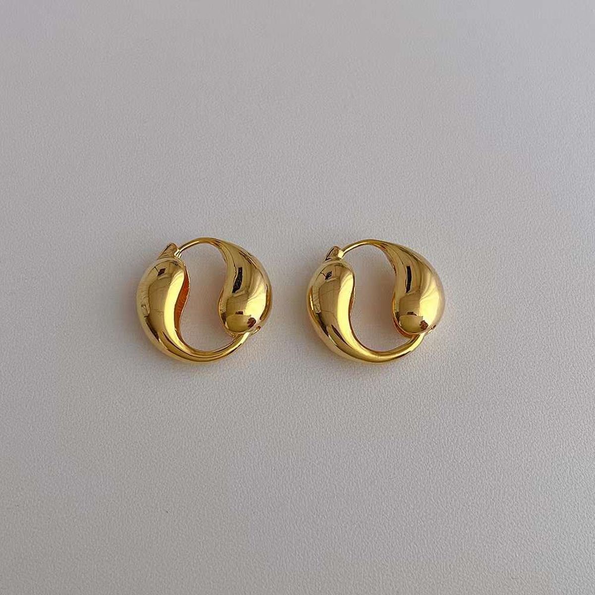 Double Bottegga Paisley Mango 18K Gold Anti Tarnish Hoop Earring Bulk Main image