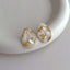 Gold Foil Marble White Anti Tarnish Stud Earring For Women Bulk