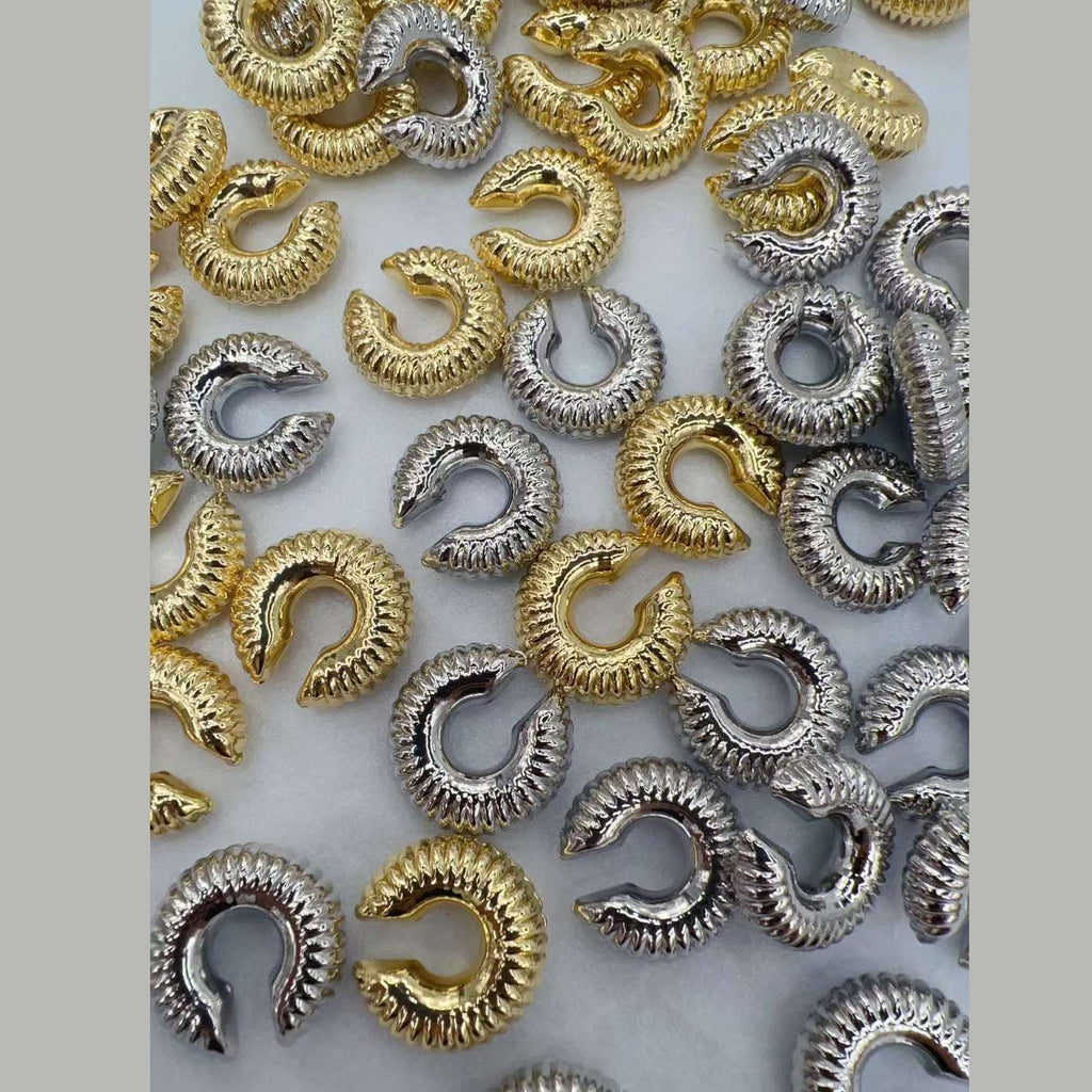 18K Gold Anti Tarnish Hoop Clip-On Ear Cuff Conch Earring Pair Bulk