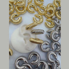 18K Gold Anti Tarnish Hoop Clip-On Ear Cuff Conch Earring Pair Bulk