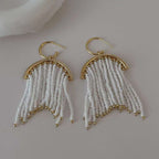 Tassel Pearl White 18K Gold Anti Tarnish Dangler Earring Women Bulk