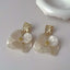 Mother Of Pearl White 18K Gold Anti Tarnish Dangler Earring Women Bulk