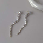 Pearl White 18K Gold Anti Tarnish Dangler Tassel Earring Women Bulk