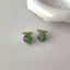 Emerald Green 18K Gold Anti Tarnish Gemstones Stud Earring Pair Bulk