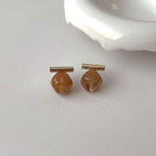 Emerald Green 18K Gold Anti Tarnish Gemstones Stud Earring Pair Bulk
