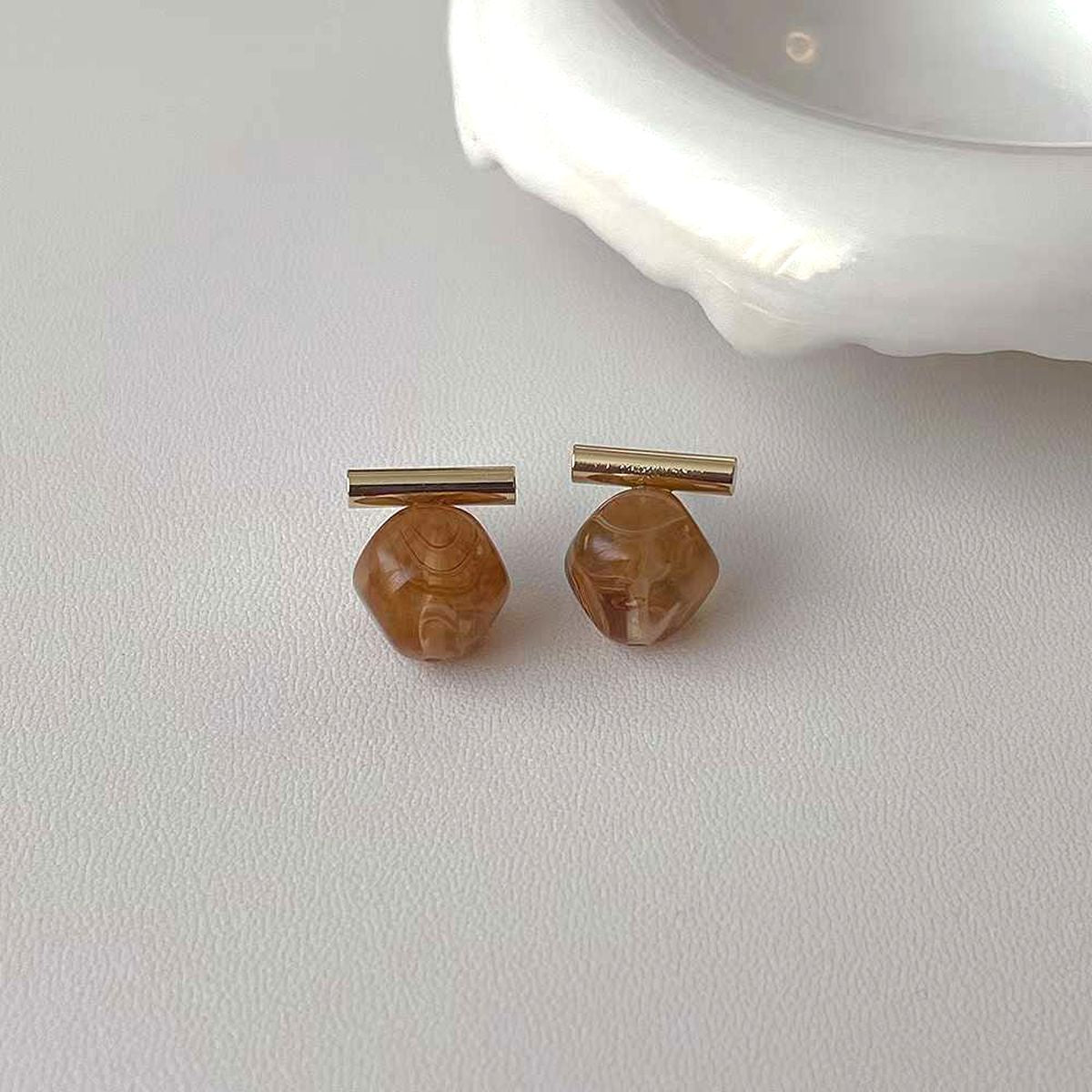 Emerald Green 18K Gold Anti Tarnish Gemstones Stud Earring Pair Bulk