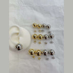 Glossy Ball 18K Gold Anti Tarnish Stud Earring Pair For Women Bulk