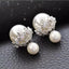 Double Side Pearl Cubic Zirconia Anti Tarnish Silver Stud Earring Bulk