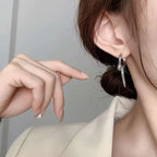 Snake Green CZ Silver Copper Anti Tarnish Hoop Drop Earring Pair Bulk