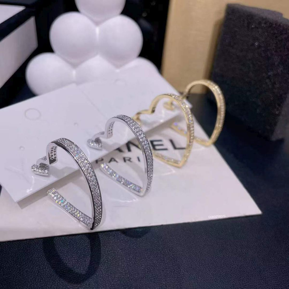 Heart Love 18K Gold Cubic Zirconia Anti Tarnish Hoop Earring Bulk Main image