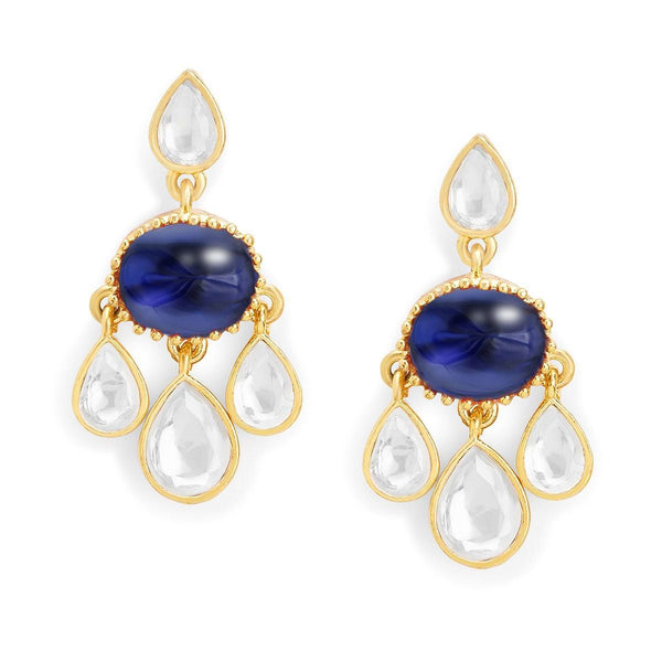 Copper CZ Crystal Emerald Blue Gold Dangler Drop Earring Bulk Secondary image