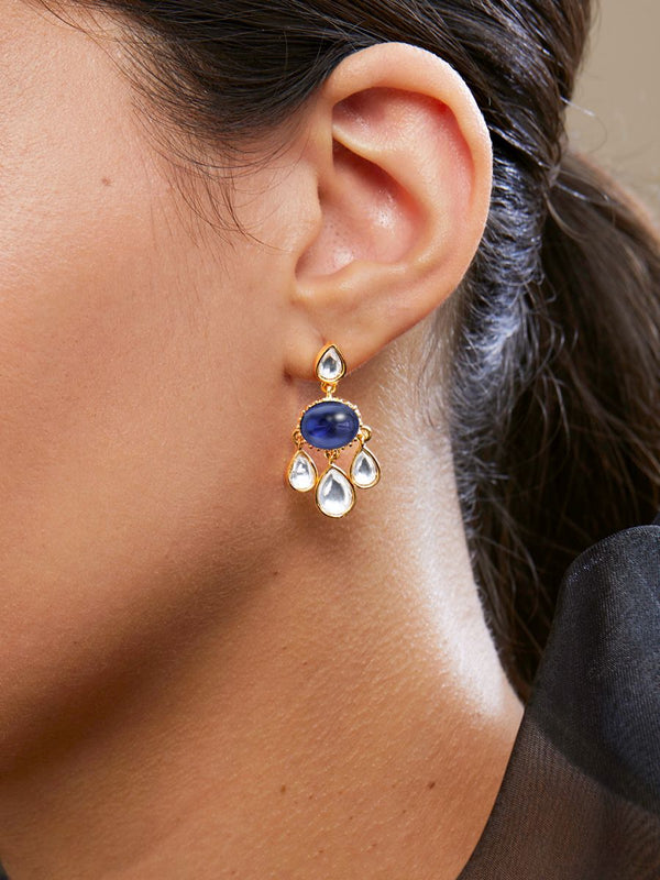 Copper CZ Crystal Emerald Blue Gold Dangler Drop Earring Bulk Main image