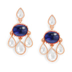 Copper CZ Crystal Emerald Blue Gold Dangler Drop Earring Bulk