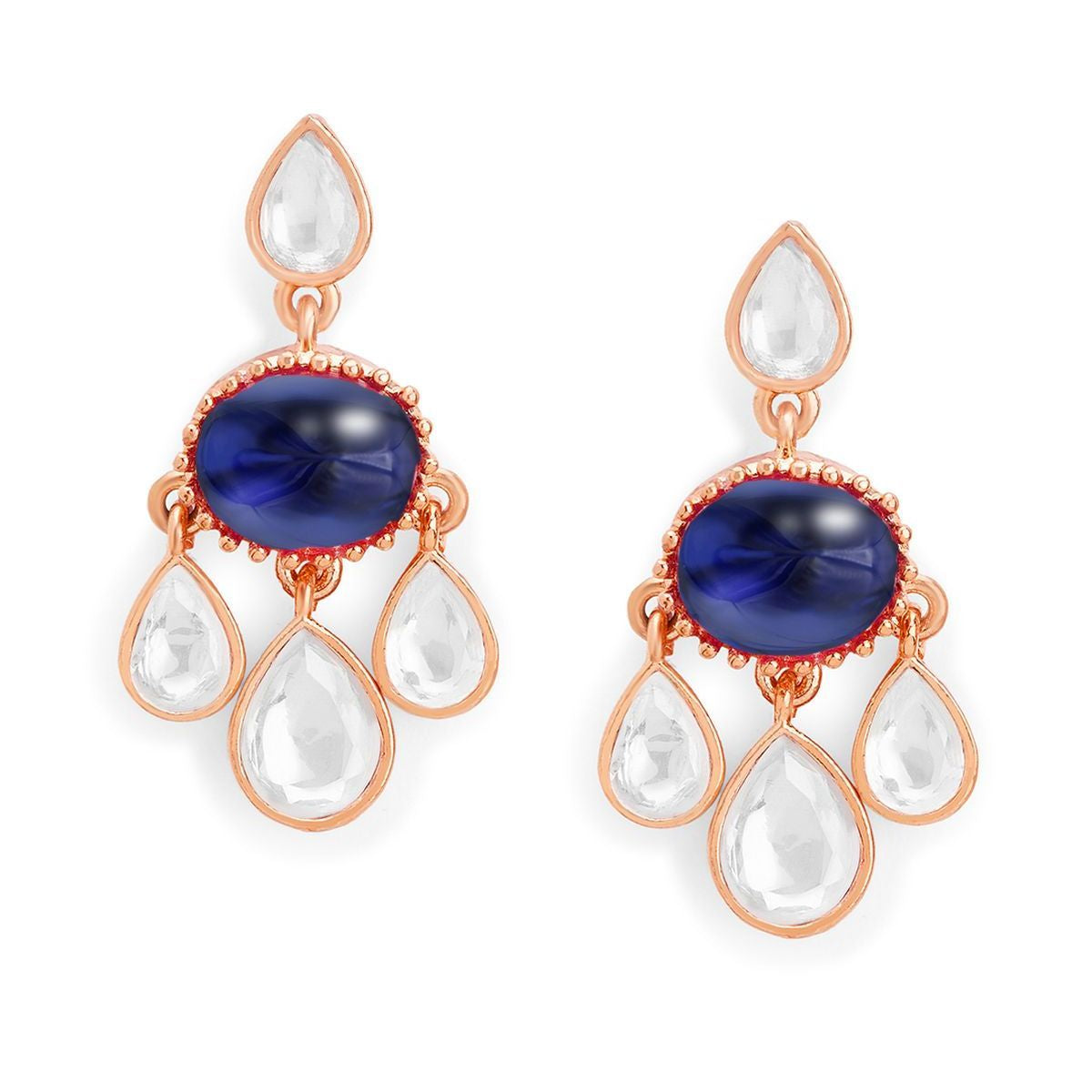 Copper CZ Crystal Emerald Blue Gold Dangler Drop Earring Bulk