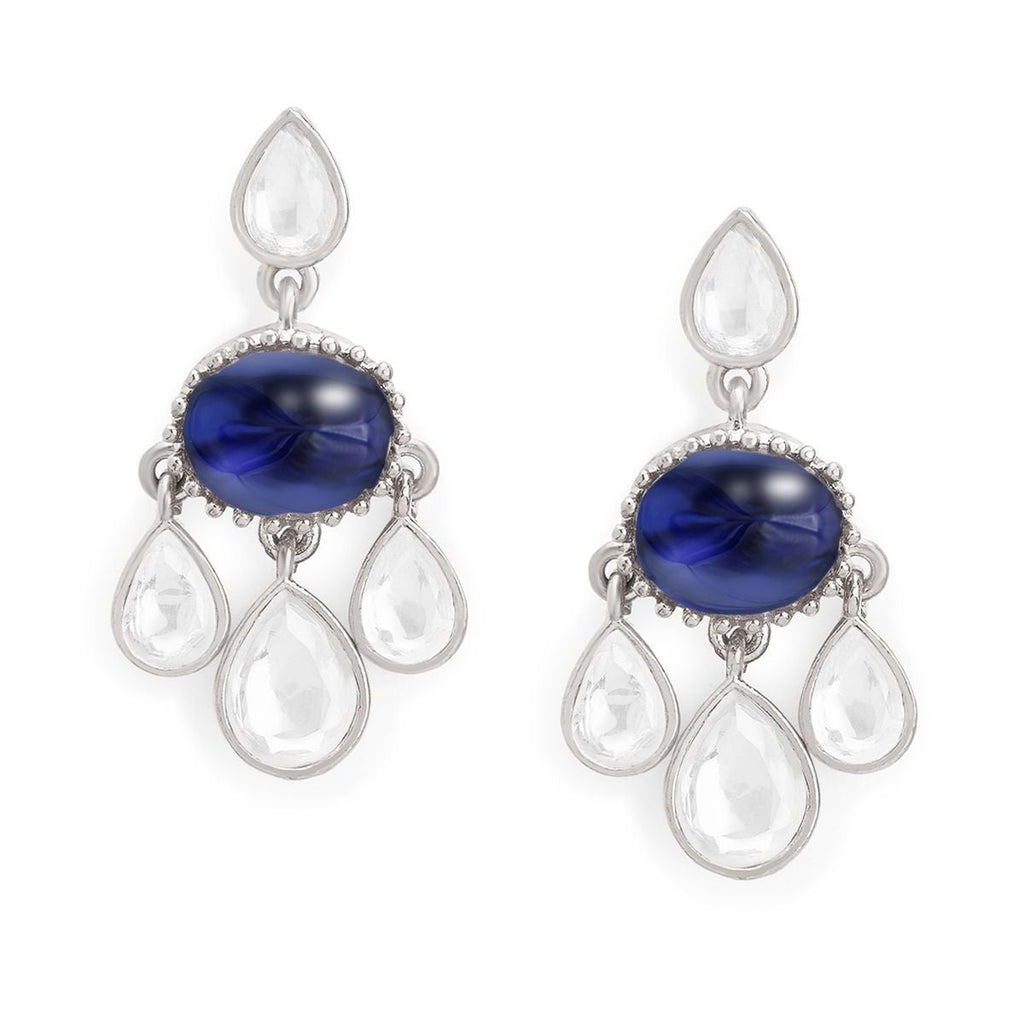 Copper CZ Crystal Emerald Blue Gold Dangler Drop Earring Bulk