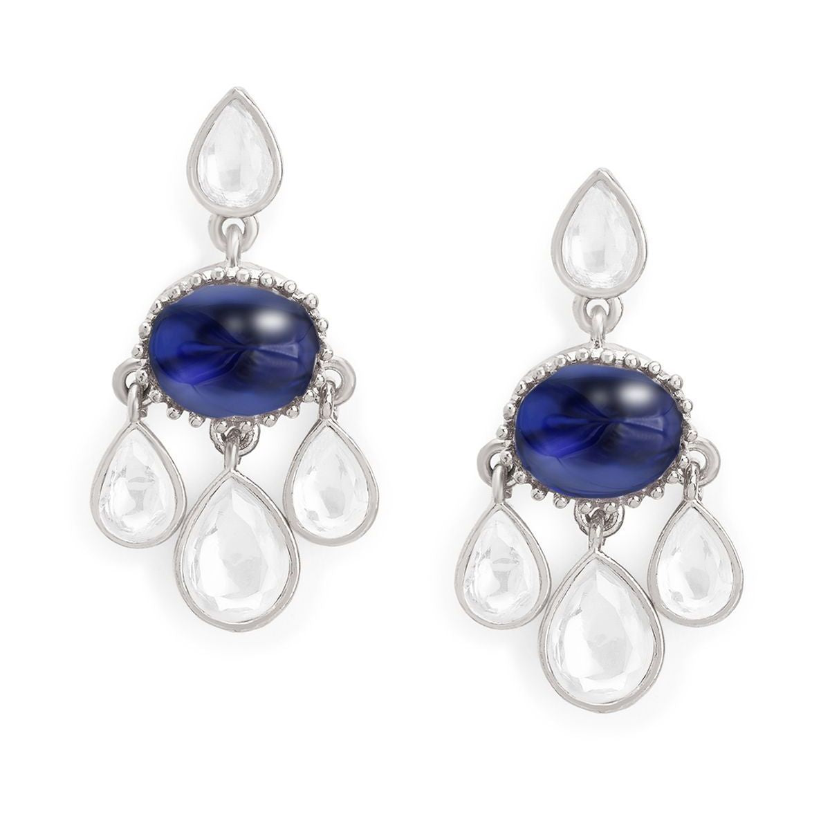 Copper CZ Crystal Emerald Blue Gold Dangler Drop Earring Bulk