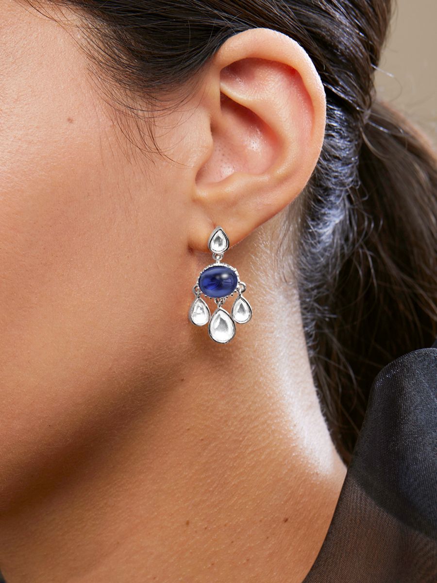 Copper CZ Crystal Emerald Blue Gold Dangler Drop Earring Bulk