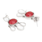 Copper Cubic Zirconia Crystal Ruby Red Gold Dangler Drop Earring Bulk
