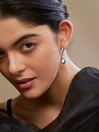Copper Pear Cut CZ Enamel Green Gold Drop Hoop Earring Bulk