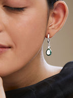 Copper Pear Cut CZ Enamel Green Gold Drop Hoop Earring Bulk